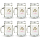 12 oz. Mason Jar Mug with Lid - Boho Rainbow Babe (Set of 6)