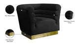 Bellini Velvet Chair - Luxurious Contemporary Design with Gold Base and Textured Channel Tufting