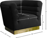 Bellini Velvet Chair - Luxurious Contemporary Design with Gold Base and Textured Channel Tufting