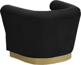 Bellini Velvet Chair - Luxurious Contemporary Design with Gold Base and Textured Channel Tufting