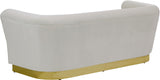 Bellini Contemporary Sofa with Channel Tufting and Gold Stainless Steel Base for Modern Living Spaces