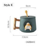 Shiba Inu Mug with Lid and Spoon Ceramic Cup