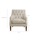 Diamond Tufted Vintage Lounge Chair, Cream *
