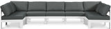 Nizuc - Outdoor Patio 7 Piece Modular Sectional With White Frame