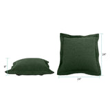 Scroll Puff Ottoman Cover & Cushion- Barbet Forest/Black