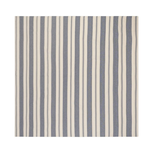 French Home 71" X 95" Blue and Cream Striped Tablecloth