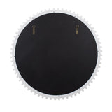 Bellfore Beaded Round Matte White Mirror