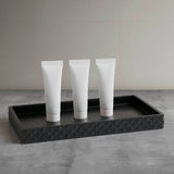 Diamond-Embossed Resin Bathroom Accessories Set, Onyx