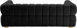 Gwen Velvet Sofa - Luxurious Comfort with Deep Biscuit Tufting & Custom Gold or Chrome Legs