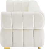 Gwen Velvet Sofa - Luxurious Comfort with Deep Biscuit Tufting & Custom Gold or Chrome Legs