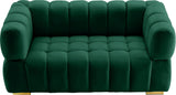 Gwen Velvet Loveseat - Luxurious Comfort & Contemporary Style with Tufting and Custom Legs Options