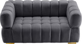 Gwen Velvet Loveseat - Luxurious Comfort & Contemporary Style with Tufting and Custom Legs Options