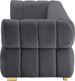 Gwen Velvet Sofa - Luxurious Comfort with Deep Biscuit Tufting & Custom Gold or Chrome Legs