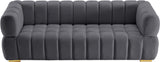 Gwen Velvet Sofa - Luxurious Comfort with Deep Biscuit Tufting & Custom Gold or Chrome Legs