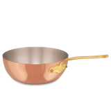 Mauviel M'Heritage M'150 B Copper Chef Pan With Lid and Brass Handle