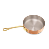 Mauviel M'Heritage M'150 B Copper Saute Pan With Lid, Brass Handle