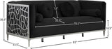 Opal Contemporary Sofa with Chrome Stainless Steel Accents – Plush Comfort for Stylish Living Spaces