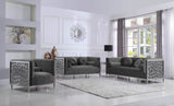 Opal Contemporary Sofa with Chrome Stainless Steel Accents – Plush Comfort for Stylish Living Spaces