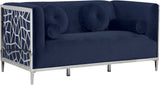Opal Contemporary Loveseat with Chrome Stainless Steel Design for Stylish Living Room Comfort