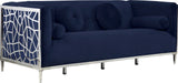 Opal Contemporary Sofa with Chrome Stainless Steel Accents – Plush Comfort for Stylish Living Spaces