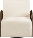 Neria - Chenille Fabric Upholstered Swivel Accent Chair - Painted Brown Base