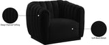 Dixie Velvet Modern Lounge Chair - Elegant Deep Channel Tufting for Stylish Living Room Comfort