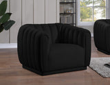 Dixie Velvet Modern Lounge Chair - Elegant Deep Channel Tufting for Stylish Living Room Comfort