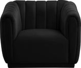 Dixie Velvet Modern Lounge Chair - Elegant Deep Channel Tufting for Stylish Living Room Comfort