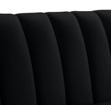 Dixie Velvet Modern Lounge Chair - Elegant Deep Channel Tufting for Stylish Living Room Comfort