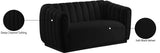 Dixie Velvet Loveseat: Elegant Contemporary Design with Deep Channel Tufting for Stylish Comfort