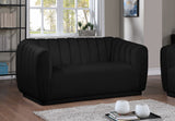 Dixie Velvet Loveseat: Elegant Contemporary Design with Deep Channel Tufting for Stylish Comfort
