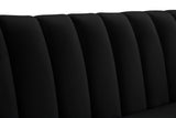 Dixie Velvet Loveseat: Elegant Contemporary Design with Deep Channel Tufting for Stylish Comfort