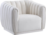 Dixie Velvet Modern Lounge Chair - Elegant Deep Channel Tufting for Stylish Living Room Comfort