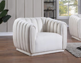 Dixie Velvet Modern Lounge Chair - Elegant Deep Channel Tufting for Stylish Living Room Comfort