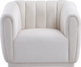 Dixie Velvet Modern Lounge Chair - Elegant Deep Channel Tufting for Stylish Living Room Comfort