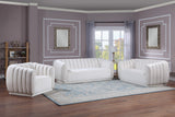 Dixie Velvet Modern Lounge Chair - Elegant Deep Channel Tufting for Stylish Living Room Comfort