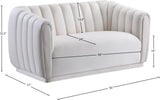 Dixie Velvet Loveseat: Elegant Contemporary Design with Deep Channel Tufting for Stylish Comfort