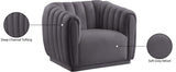 Dixie Velvet Modern Lounge Chair - Elegant Deep Channel Tufting for Stylish Living Room Comfort