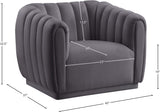 Dixie Velvet Modern Lounge Chair - Elegant Deep Channel Tufting for Stylish Living Room Comfort