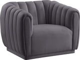 Dixie Velvet Modern Lounge Chair - Elegant Deep Channel Tufting for Stylish Living Room Comfort