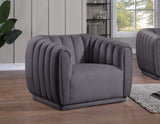 Dixie Velvet Modern Lounge Chair - Elegant Deep Channel Tufting for Stylish Living Room Comfort