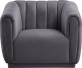 Dixie Velvet Modern Lounge Chair - Elegant Deep Channel Tufting for Stylish Living Room Comfort