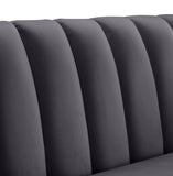Dixie Velvet Modern Lounge Chair - Elegant Deep Channel Tufting for Stylish Living Room Comfort