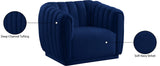 Dixie Velvet Modern Lounge Chair - Elegant Deep Channel Tufting for Stylish Living Room Comfort