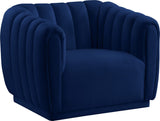 Dixie Velvet Modern Lounge Chair - Elegant Deep Channel Tufting for Stylish Living Room Comfort