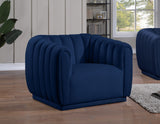 Dixie Velvet Modern Lounge Chair - Elegant Deep Channel Tufting for Stylish Living Room Comfort