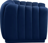 Dixie Velvet Modern Lounge Chair - Elegant Deep Channel Tufting for Stylish Living Room Comfort