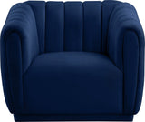 Dixie Velvet Modern Lounge Chair - Elegant Deep Channel Tufting for Stylish Living Room Comfort