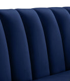 Dixie Velvet Modern Lounge Chair - Elegant Deep Channel Tufting for Stylish Living Room Comfort