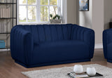 Dixie Velvet Loveseat: Elegant Contemporary Design with Deep Channel Tufting for Stylish Comfort